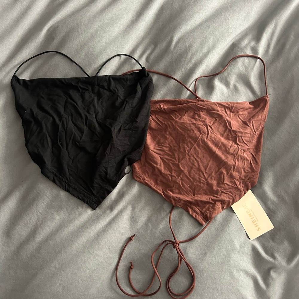 SHEIN Black and Brown Bandeau Set